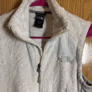 The North Face white fleece vest size small